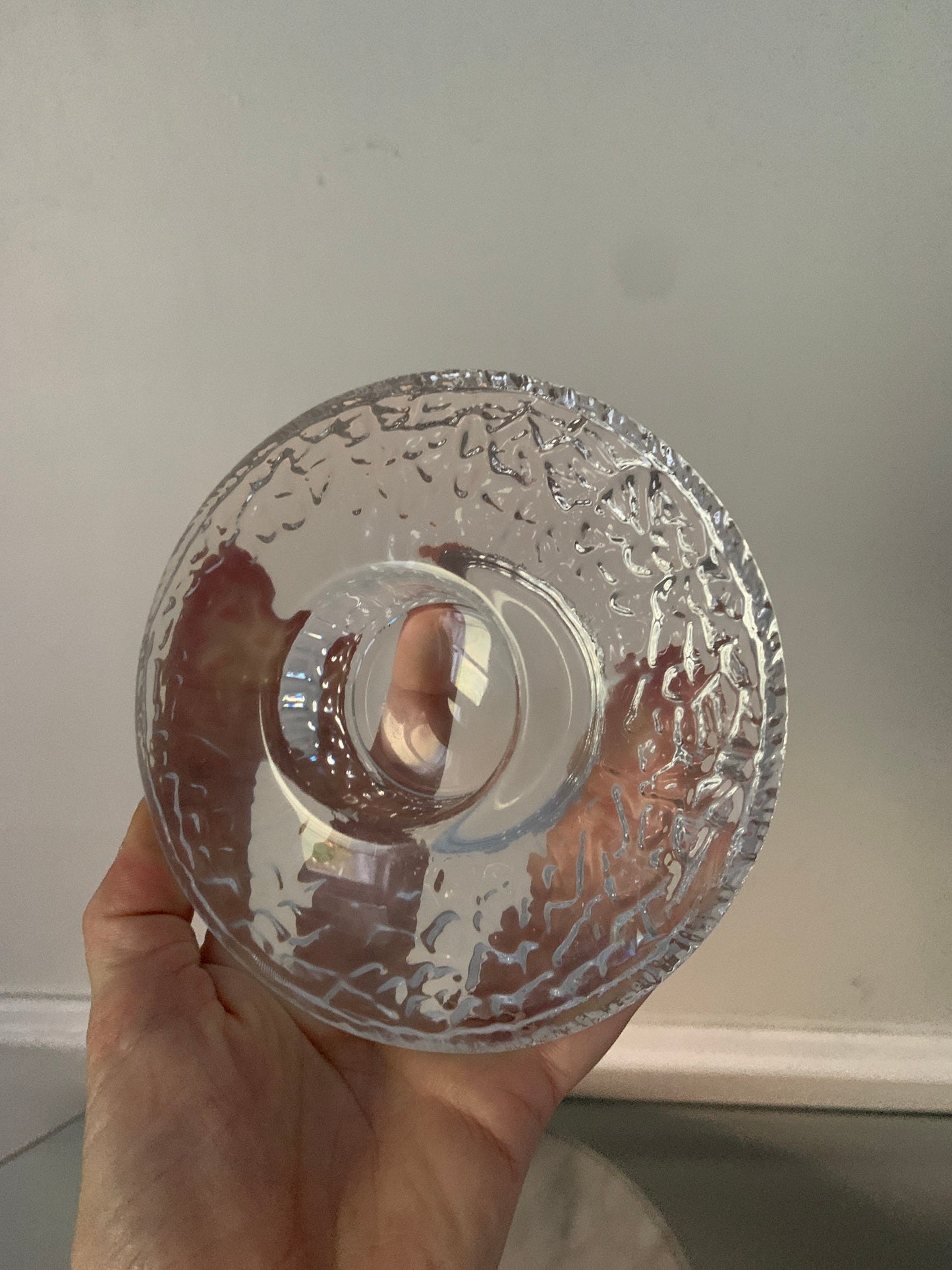 Vintage Clear Orrefors Discus Votive Candle Holder