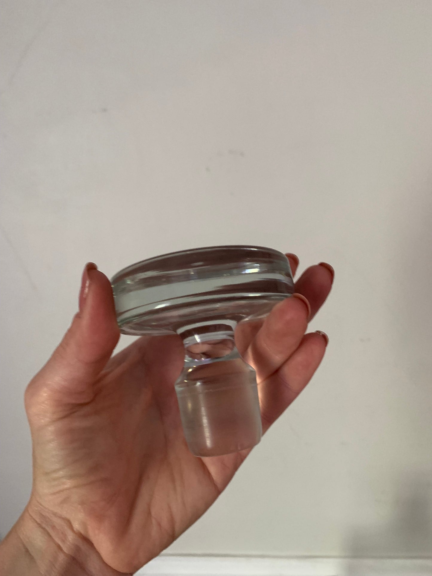 Vintage Glass Decanter with Etched Ship