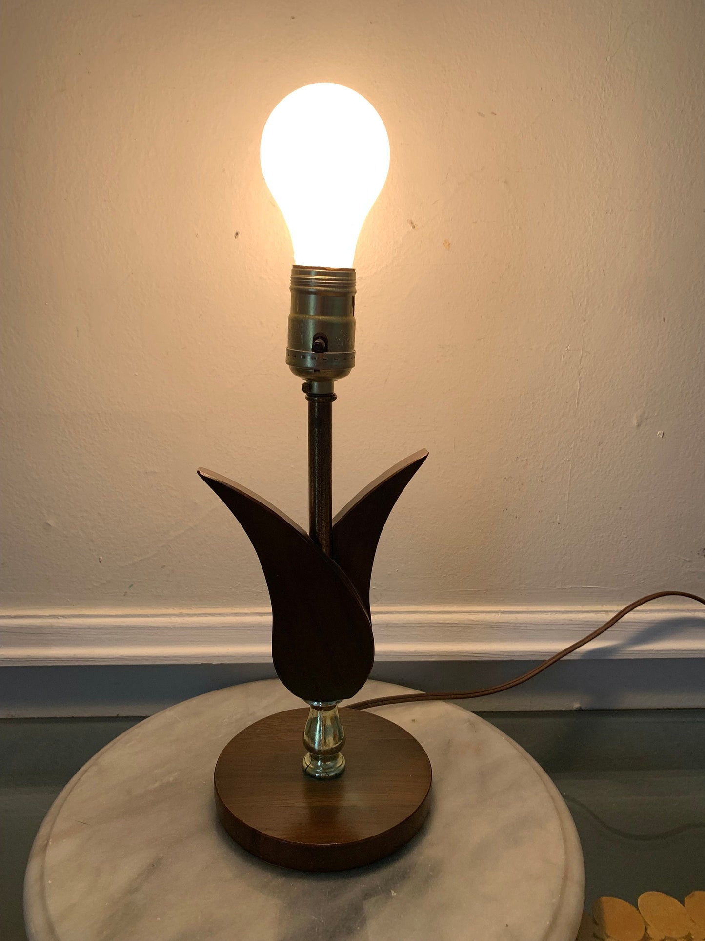 MCM Small Wooden Tulip Lamp No Shade