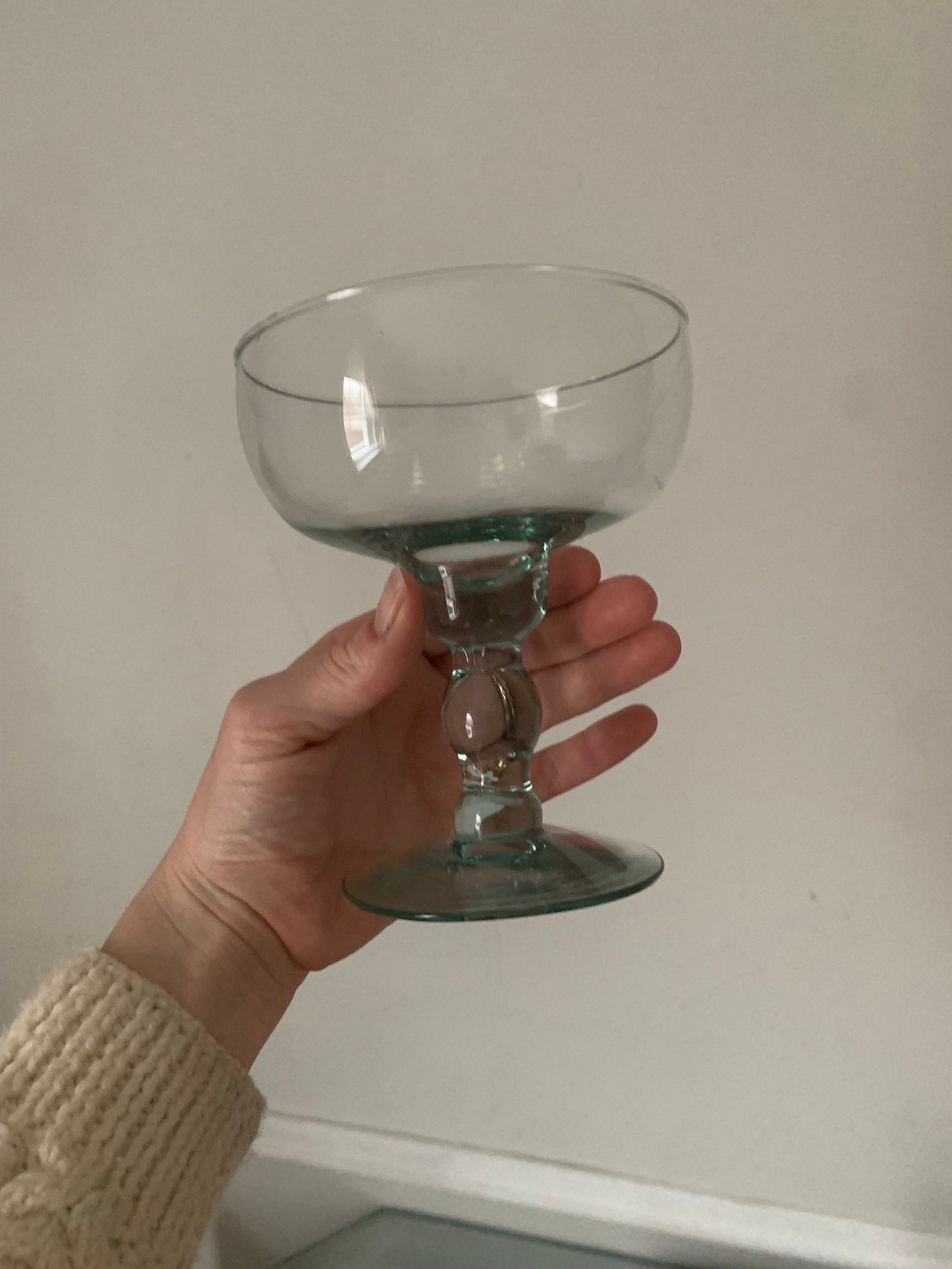 Set of 2 Sea Glass Margarita Glasses