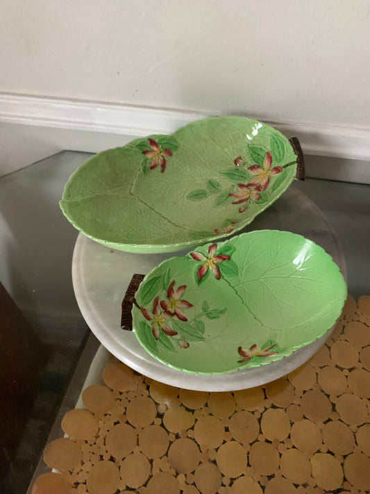 Pair of Antique Carlton Ware China Apple Blossom Australian Design Nesting Dishes Made in England