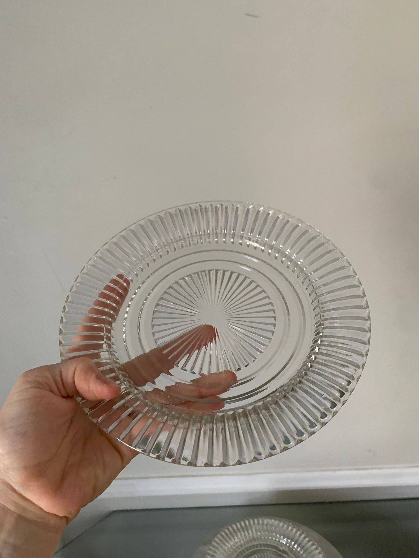 Set of 4 Vintage Anchor Hocking Queen Marty Clear Salad Plates
