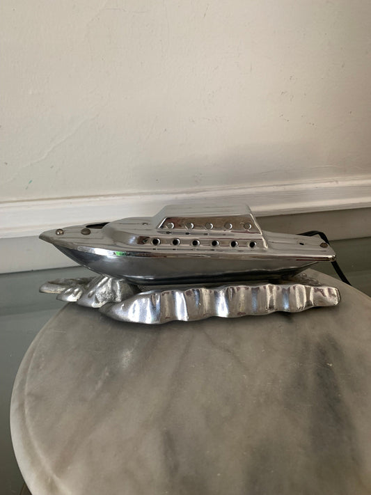 Vintage 1940's Chrome Speed Boat Lamp