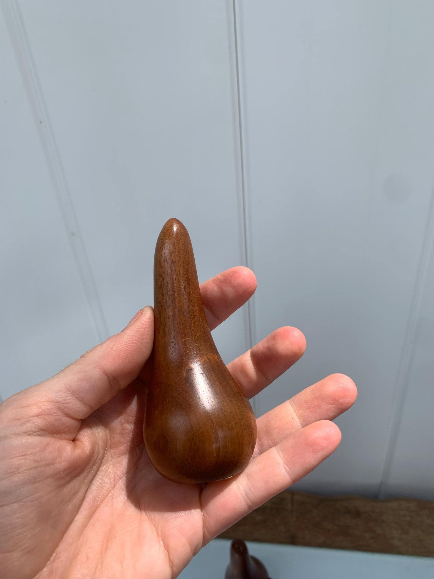 Set of 3 MCM Small Carved Wood Pears Made in Canada