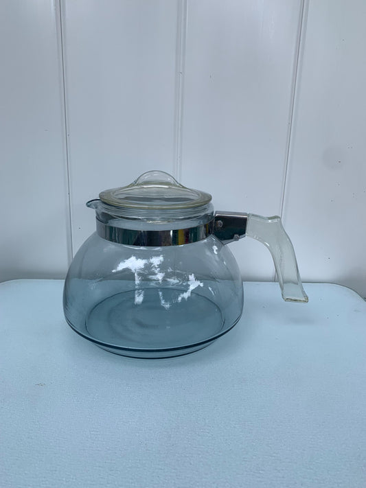 Vintage Pyrex Flameware Large Belly 10 Cup Glass Kettle