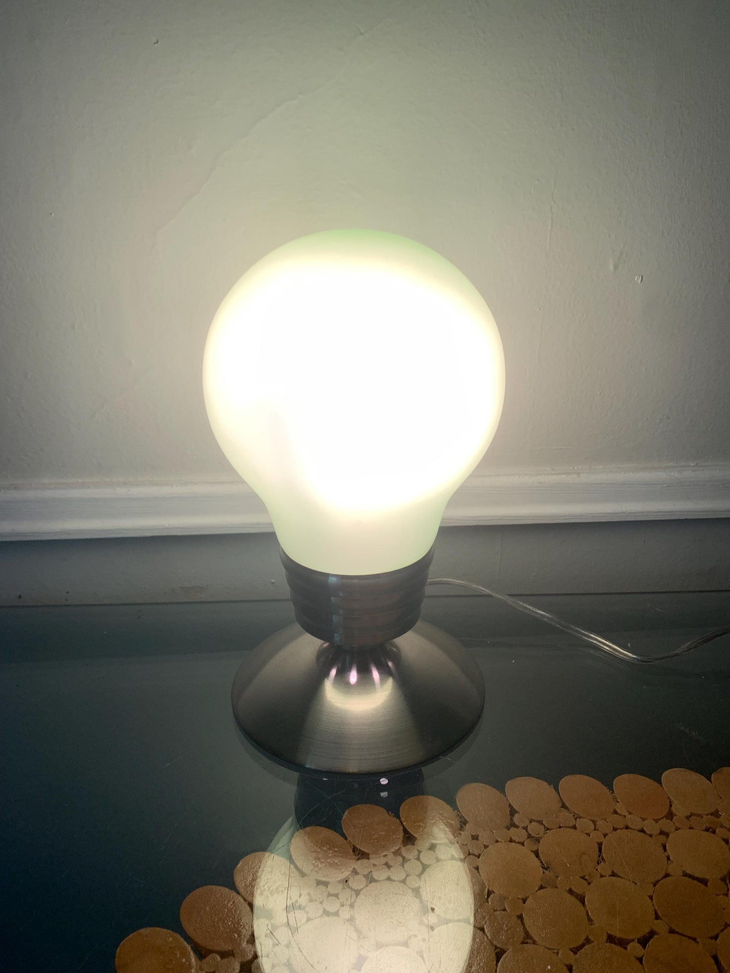 Retro Green Glass Light Bulb Lamp