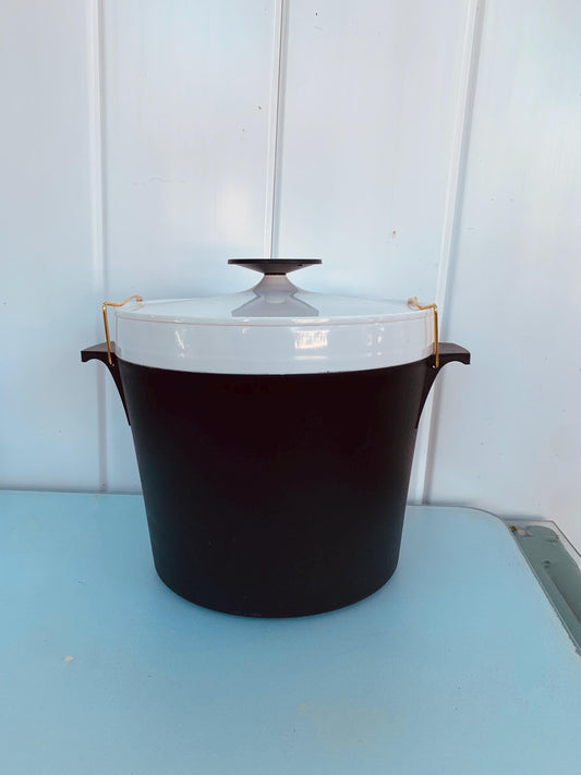 Vintage Therma Ware Black and White Ice Bucket Made by David Douglas in USA