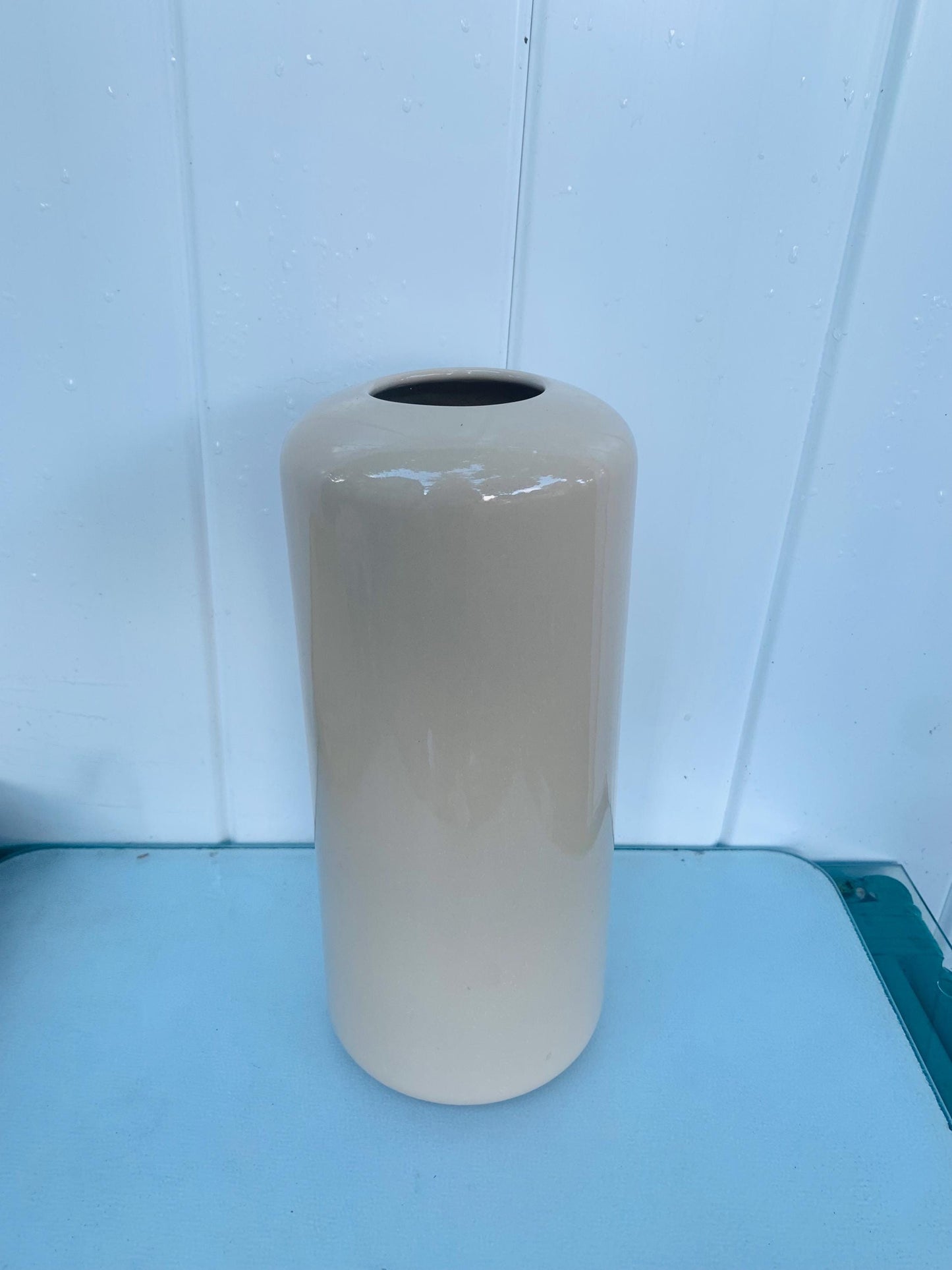 Retro Tall William Alexander Deep Cream Ceramic Vase Made in Canada