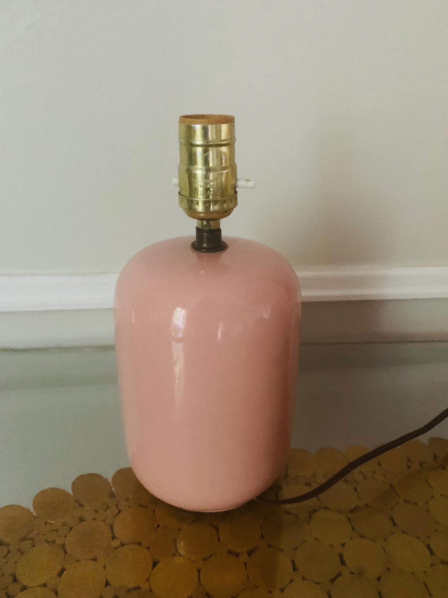 Retro Small Pink Ceramic Lamp No Shade