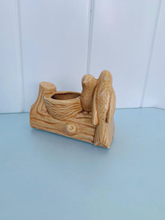 Vintage Ceramic Lovebirds Planter