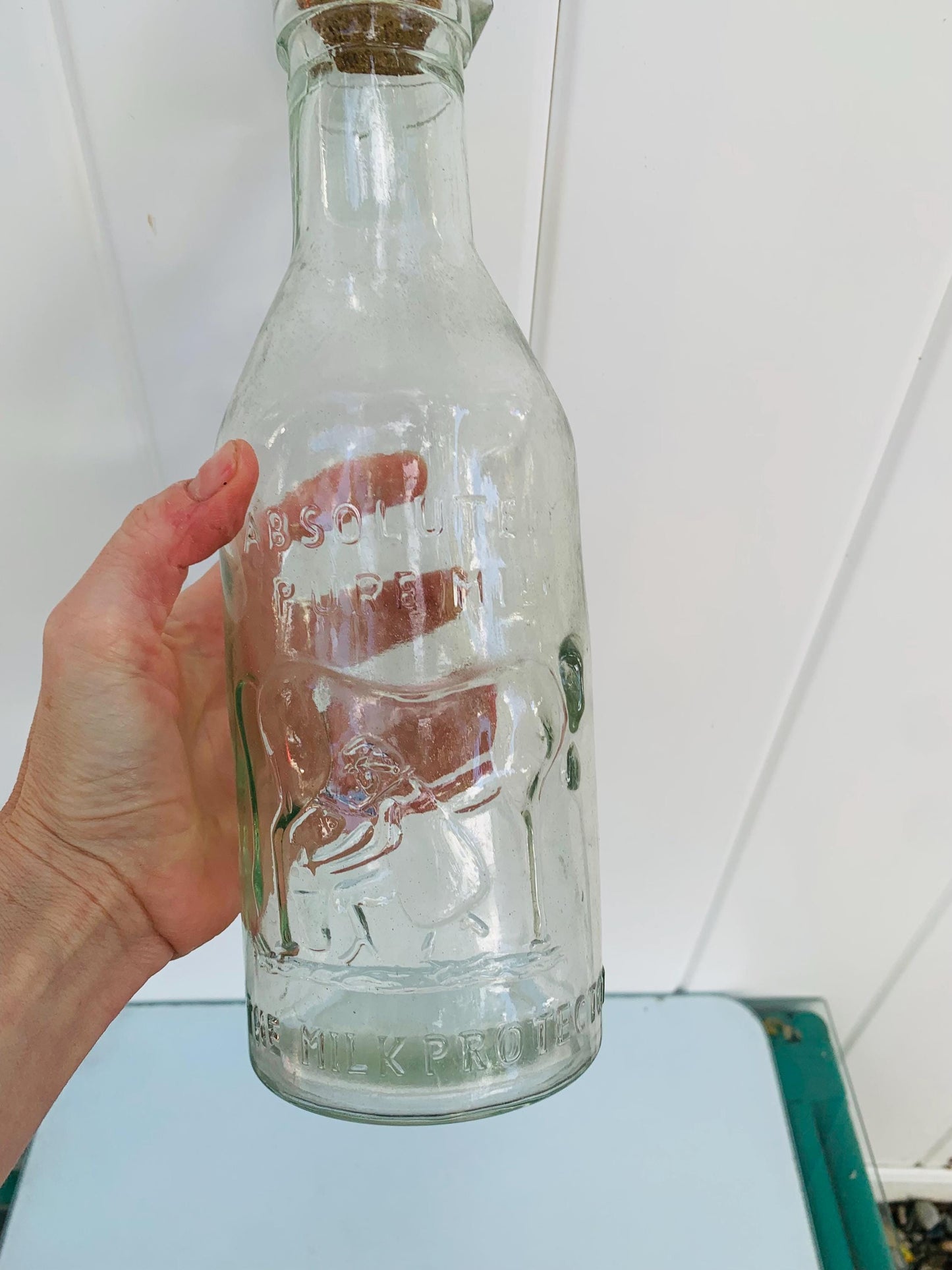Vintage Glass Milk Bottle