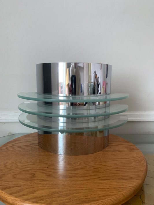 Vintage Art Deco Inspired Chrome Wall Sconce
