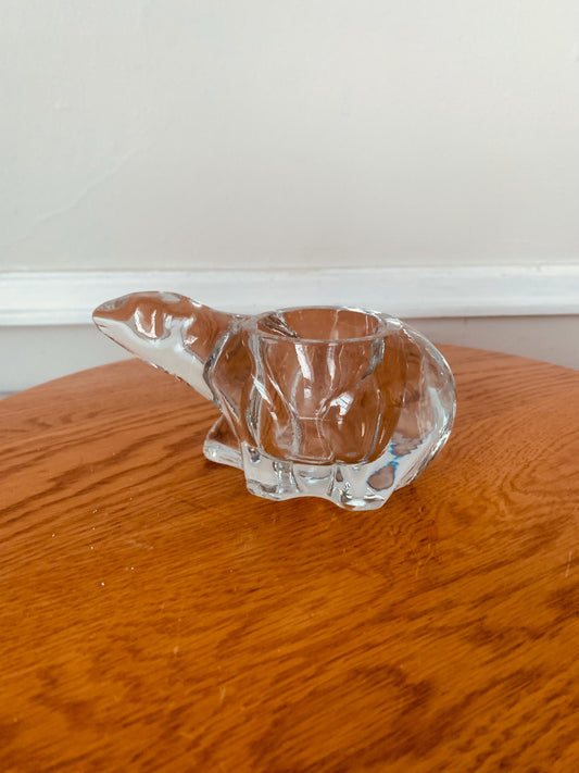 Vintage Clear Polar Bear Votive Candle Holder