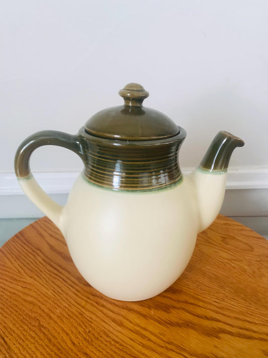 Vintage Laurentian Pottery Teapot with Green Top 9403 Made in Canada