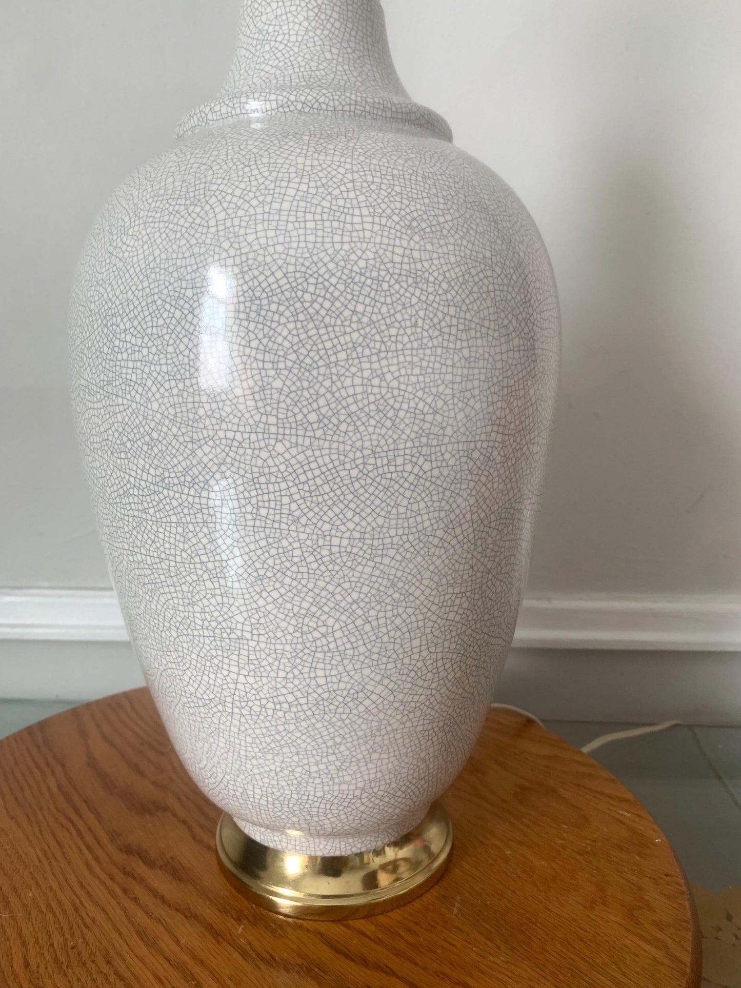 Medium Vintage Blush Pink Ginger Jar Table Lamp with Crackle Effect No Shade