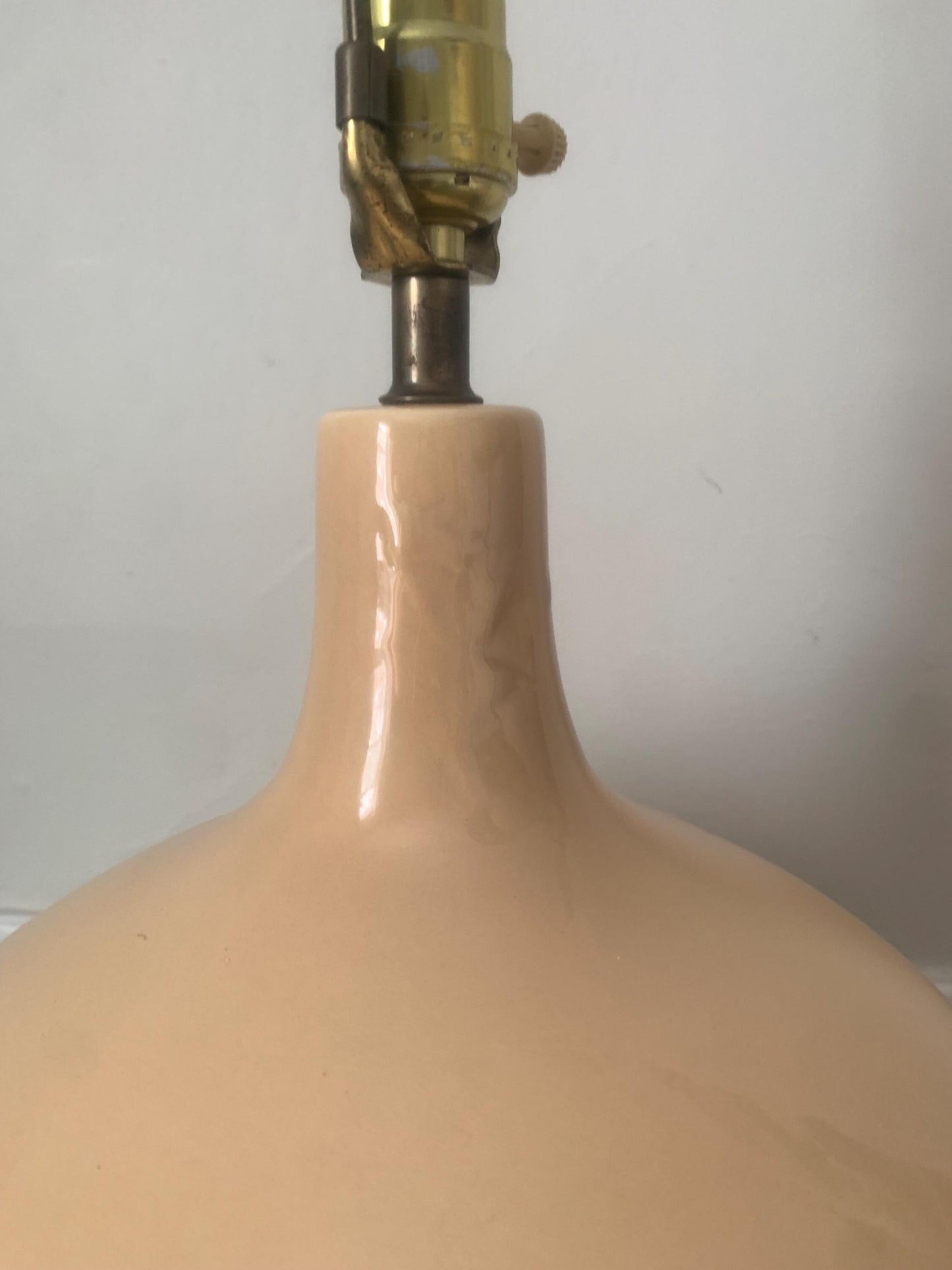 Reserved for Sarah MCM Taupe Ceramic Table Lamp Shade Not Included