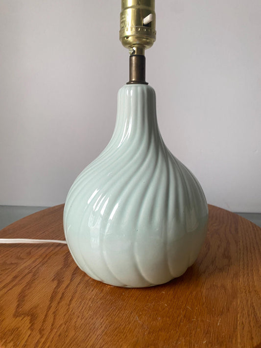 Vintage Light Jade Ceramic Dumpling Lamp No Shade
