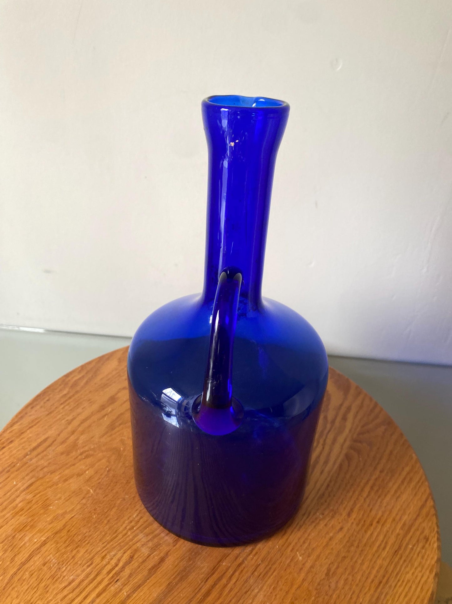 Vintage Cobalt Blue Decanter with Handle