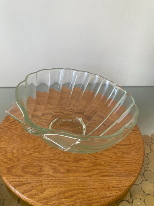 Vintage Clear Glass Shell Bowl