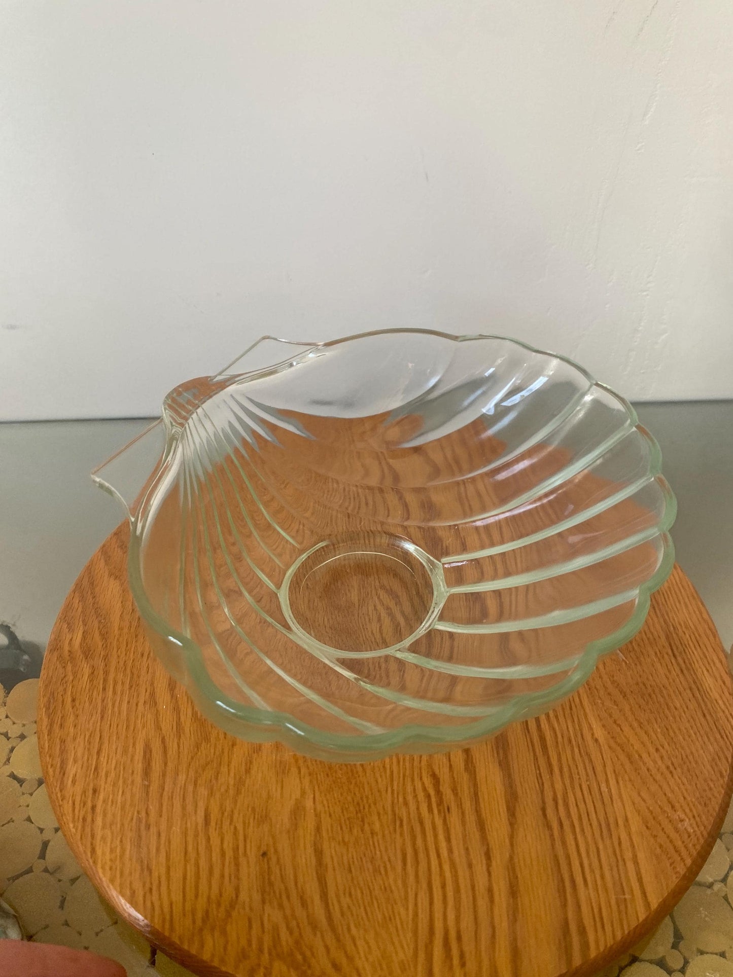 Vintage Clear Glass Shell Bowl