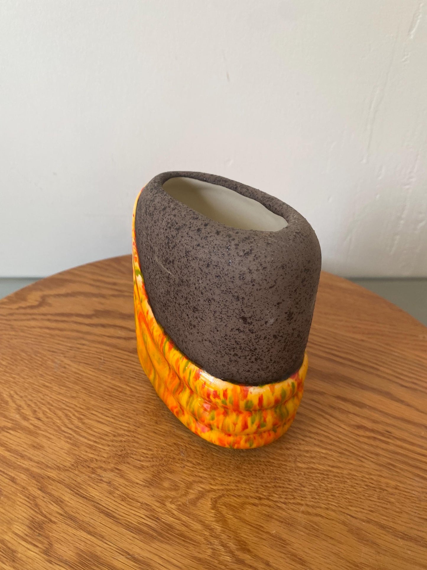 MCM Small and Vibrant Glazed Ceramic Vase