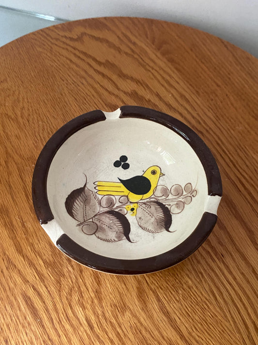 Vintage Ceramic Yellow Bird Ashtray