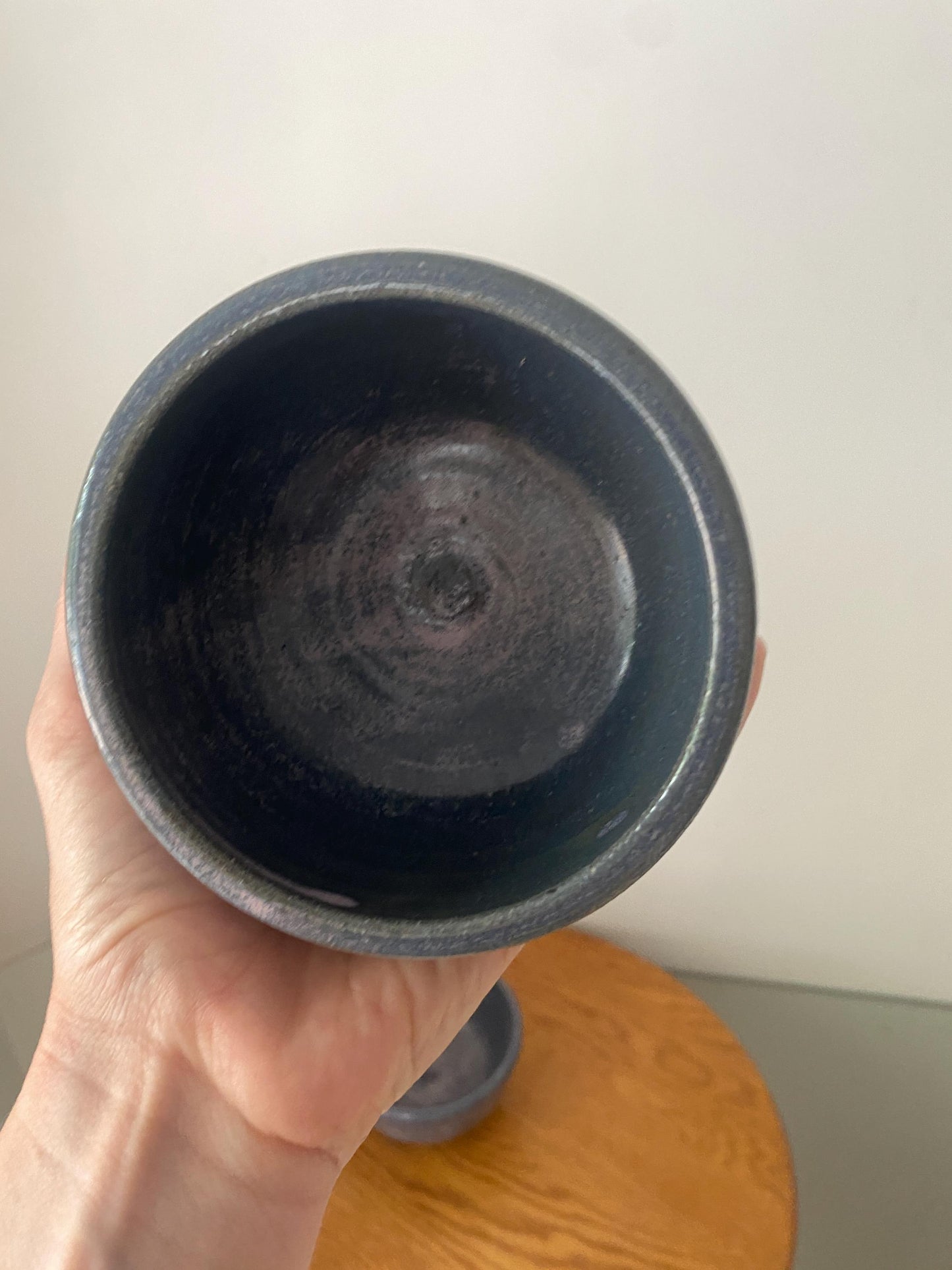 Pair of Small and Smaller Handmade Blueberry Pottery Bowls