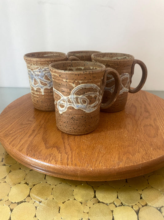 Set of 4 Handmade Pottery Mugs