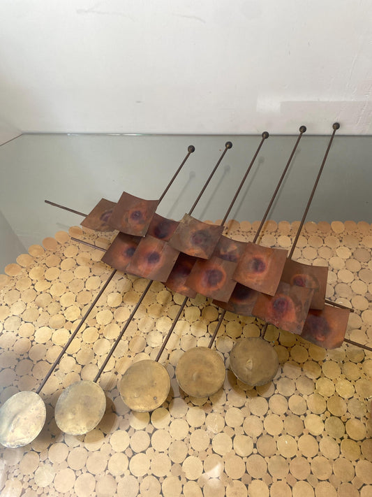 MCM Large Brutalist Brass and Copper Wall Sculpture