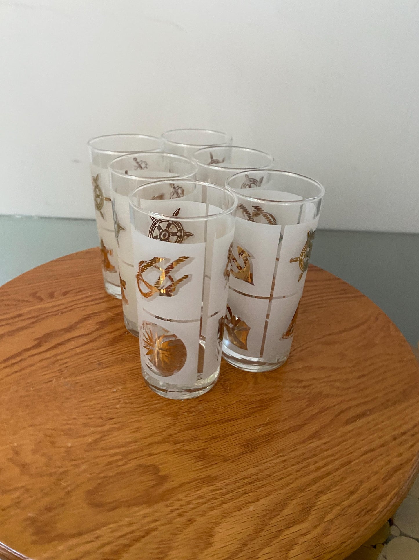 MCM Set of 6 Dominion Nautical Glass Tumblers