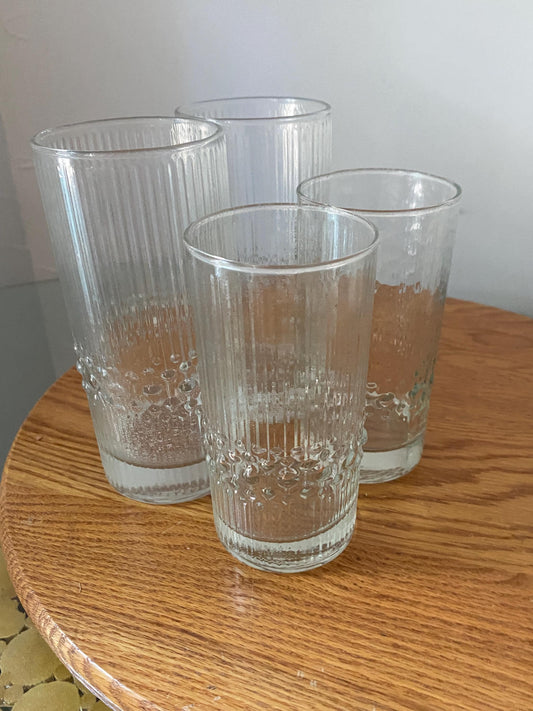 Set of 4 Tall and Short MCM Alaska Durobor Crystal Iittala of Finland Glasses