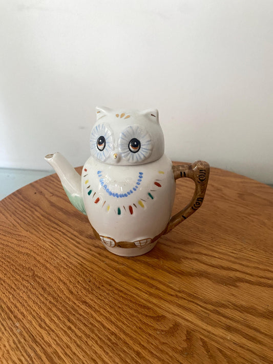 Vintage Small Ceramic Owl Teapot Made in Japan