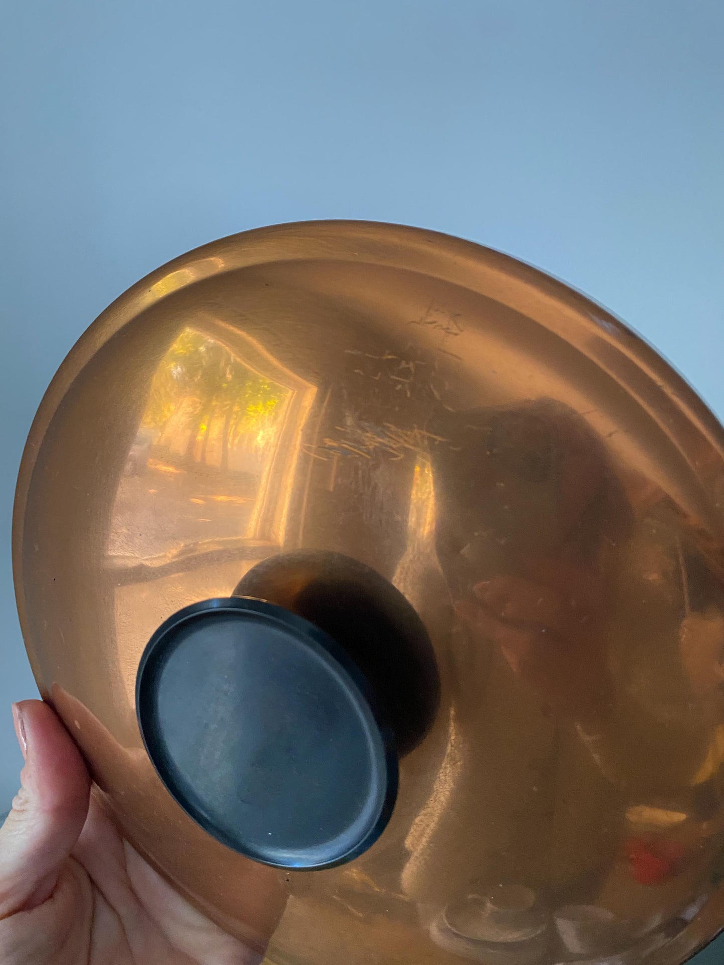 MCM Black Vinyl Ice Bucket with Copper with Copper Tongs