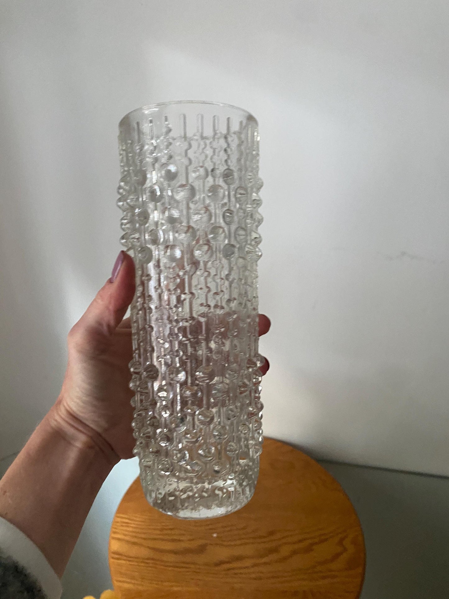 MCM Czech Sklo Union Hermanova Hut Clear Art Vase
