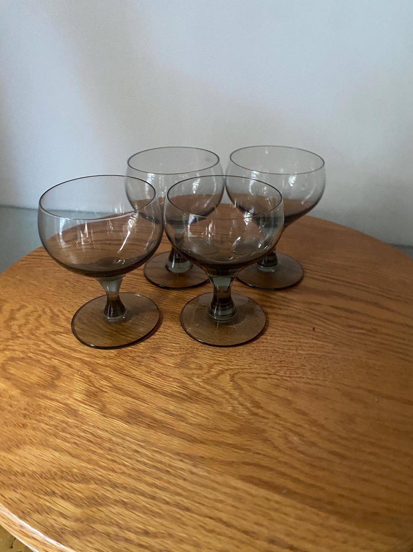 Set of 4 MCM Short Smokey Gray Liqueurs Glasses