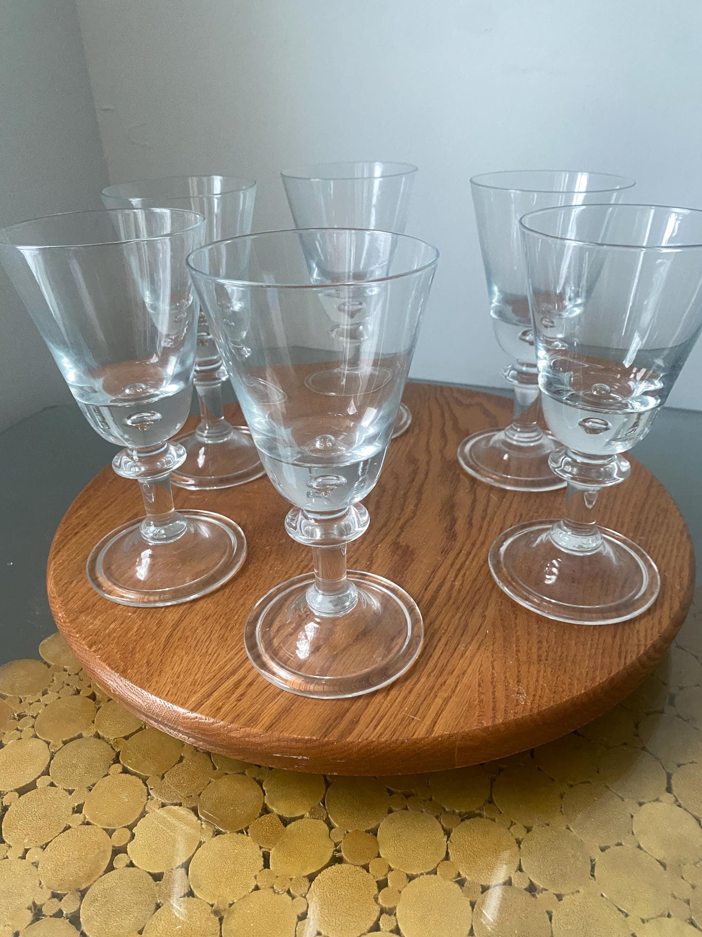 Vintage Set of 6 Hadeland Glassverk Norway Tangen Clear Glasses