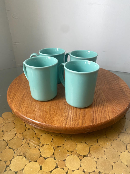 Set of 4 Retro Corning Ceramic Mint Mugs