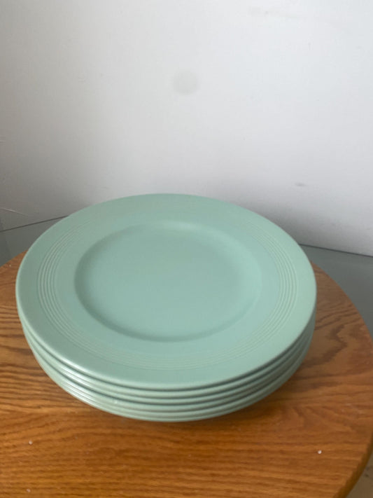Vintage Set of 6 Woods Ware Beryl Dinner Plates Made in England
