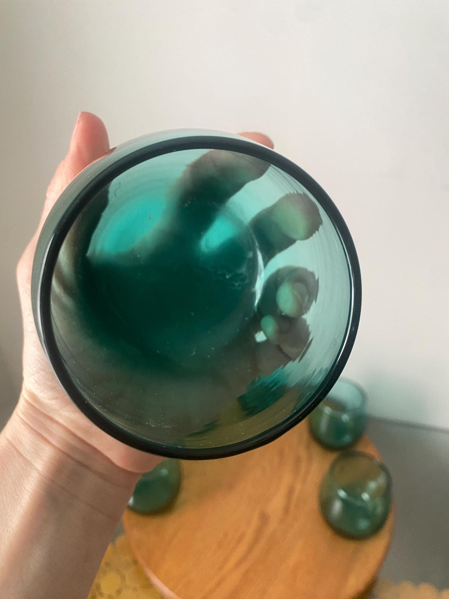 Set of 6 MCM Retro Turquoise Juice Glasses