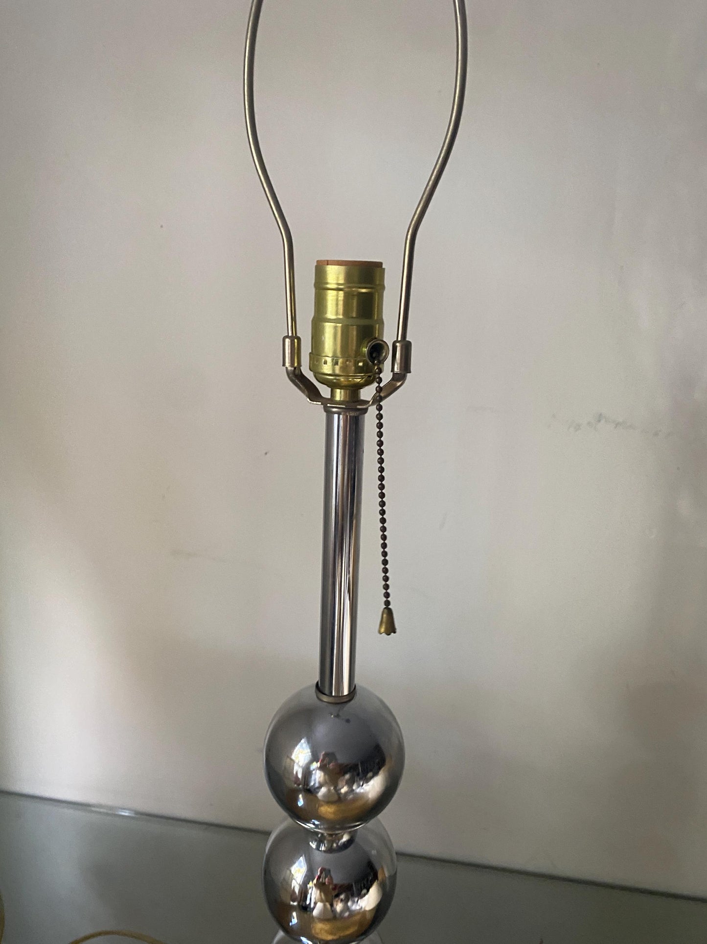 Tall MCM Stacked Chrome Ball Lamp No Shade