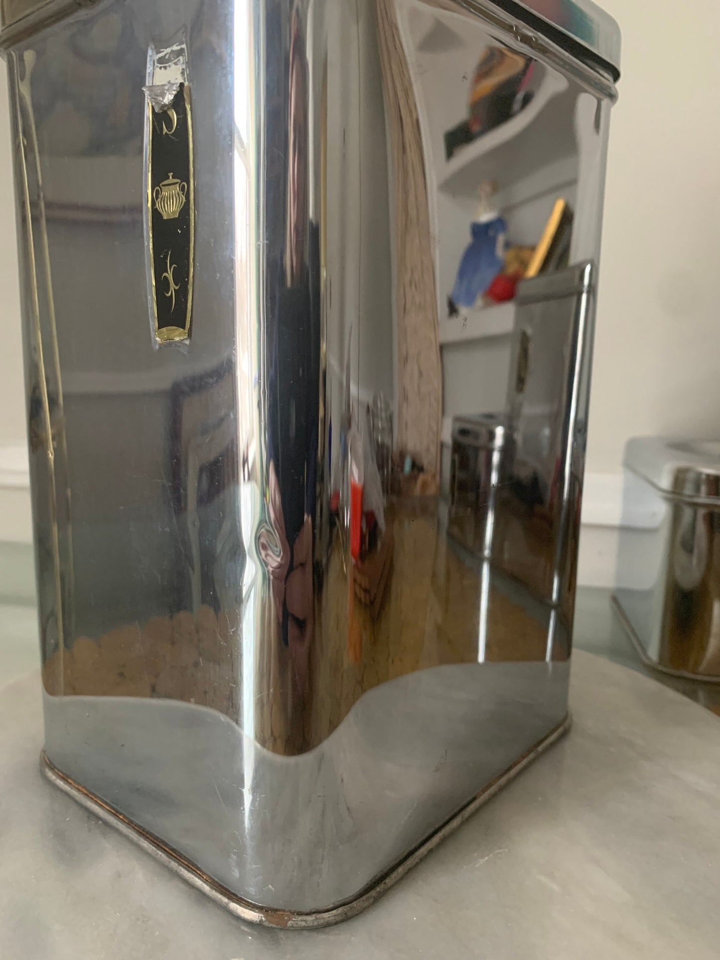 Mid Century Set of Four Chrome Stainless Steel GSW Canisters