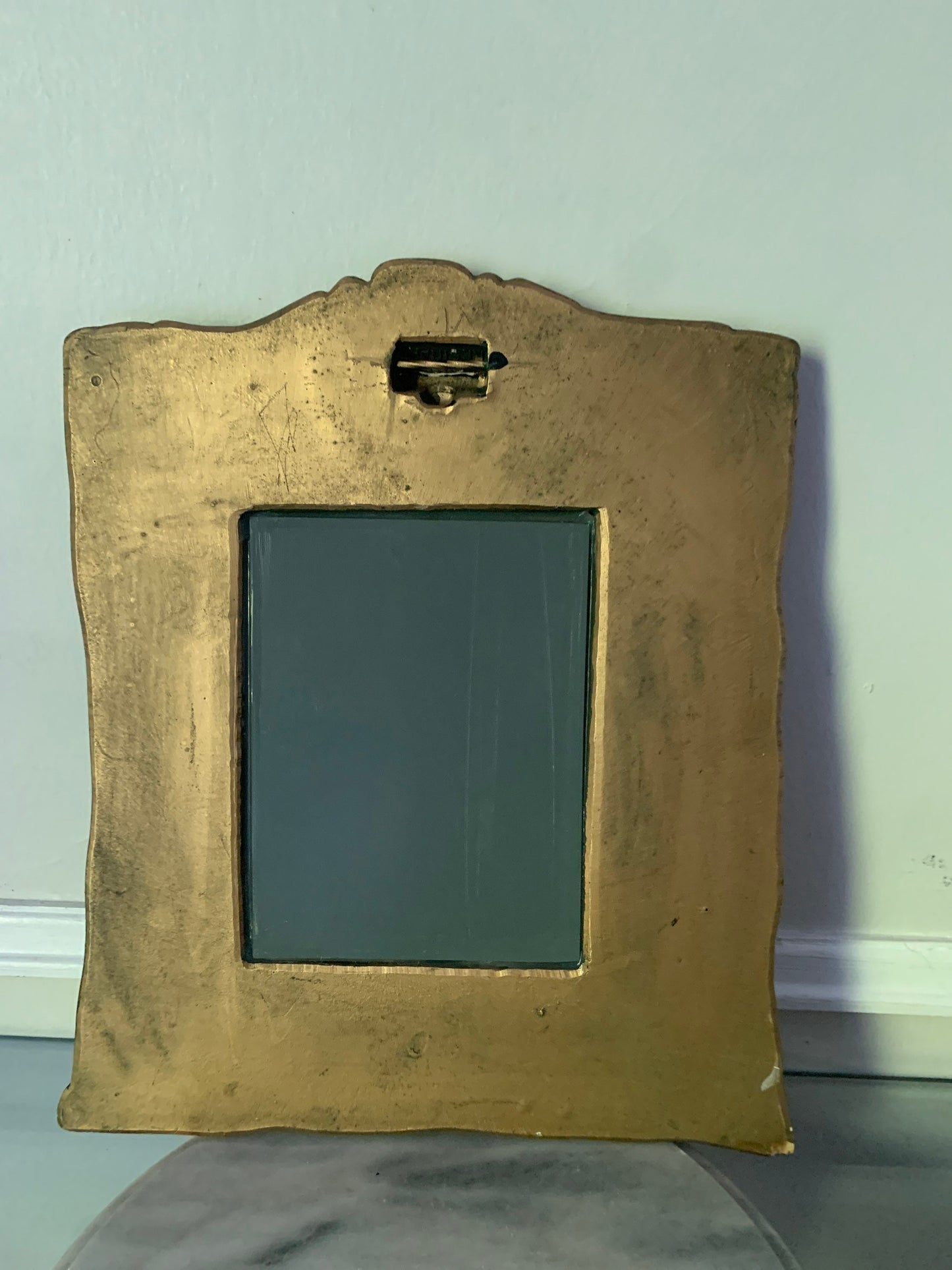 Vintage Medium Jeff Widderich Gold Sea Creature ResinArt Wall Mirror