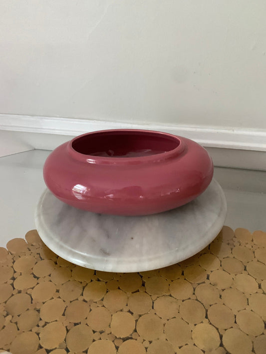 Retro Glazed Oval Light Rosewood Ceramic Planter