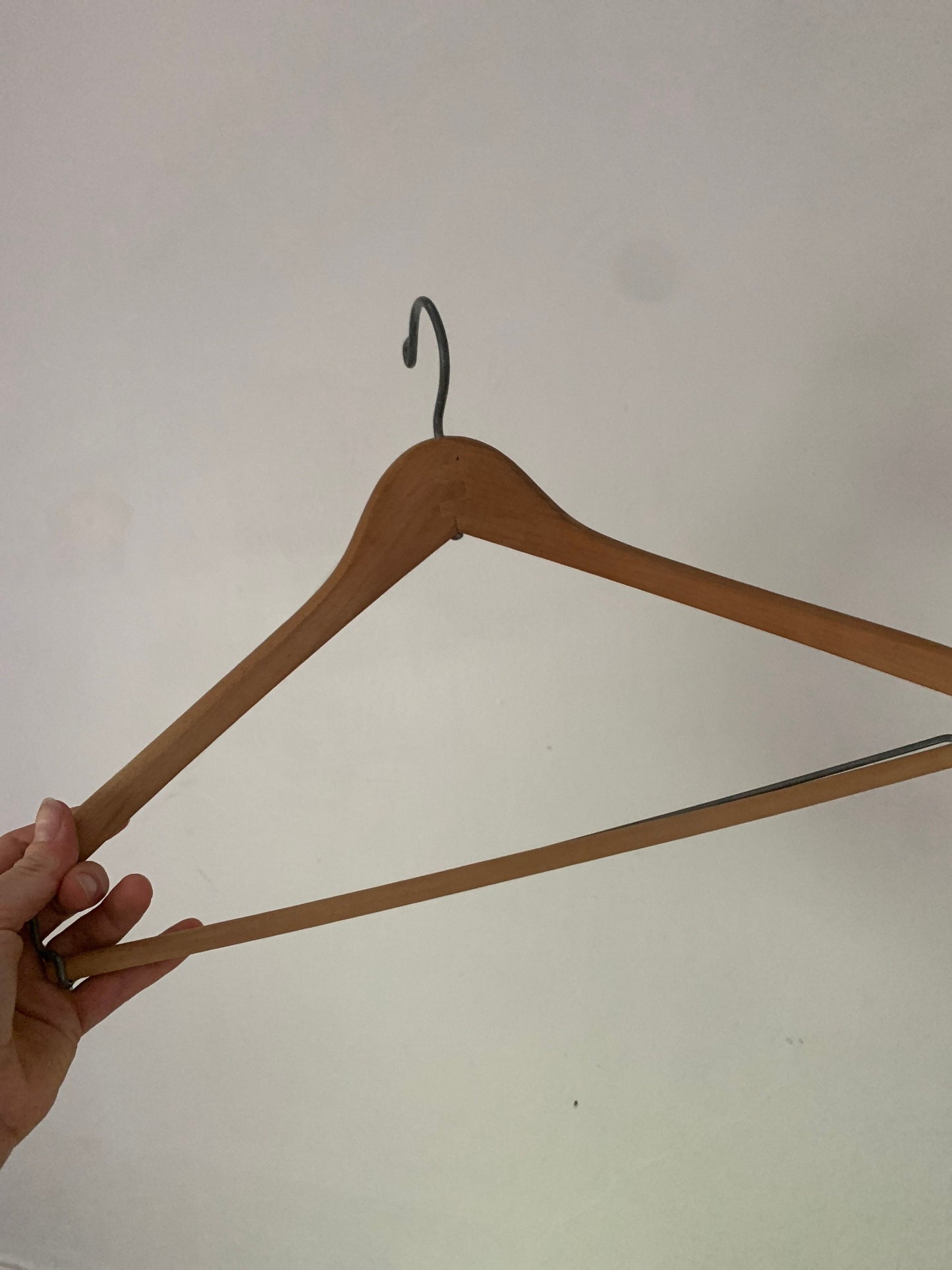 Set of 8 Vintage Hard Wishbone Wood Suit Hangers