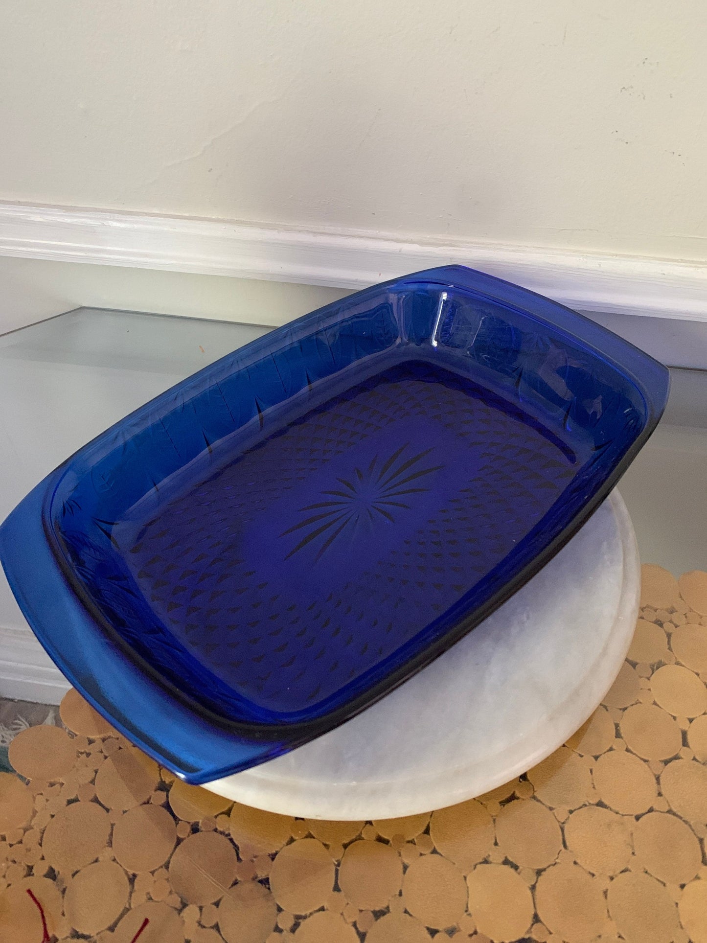 Vintage Cobalt Blue Avon Royal Sapphire Oven to Table Baker Casserole Dish Made in France