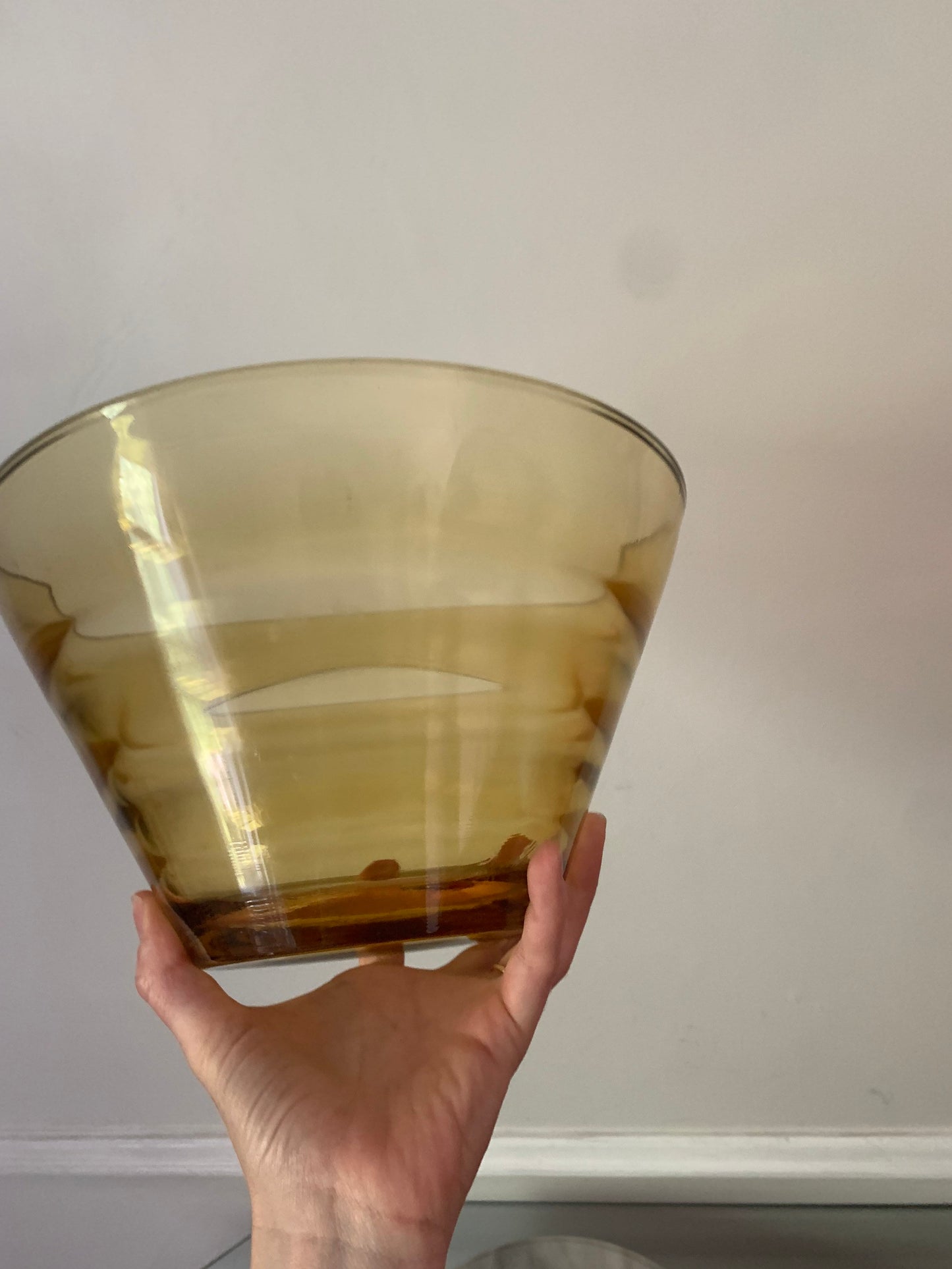 Retro Large Beehive Yellow Glass Bowl