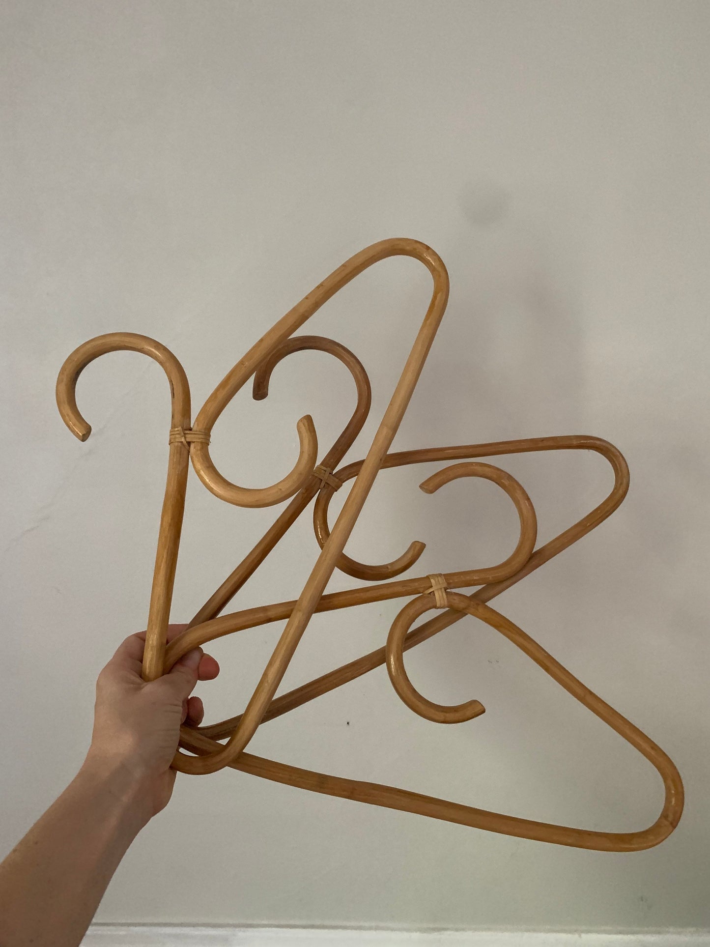 Set of 3 Retro Bent Bamboo Hangers