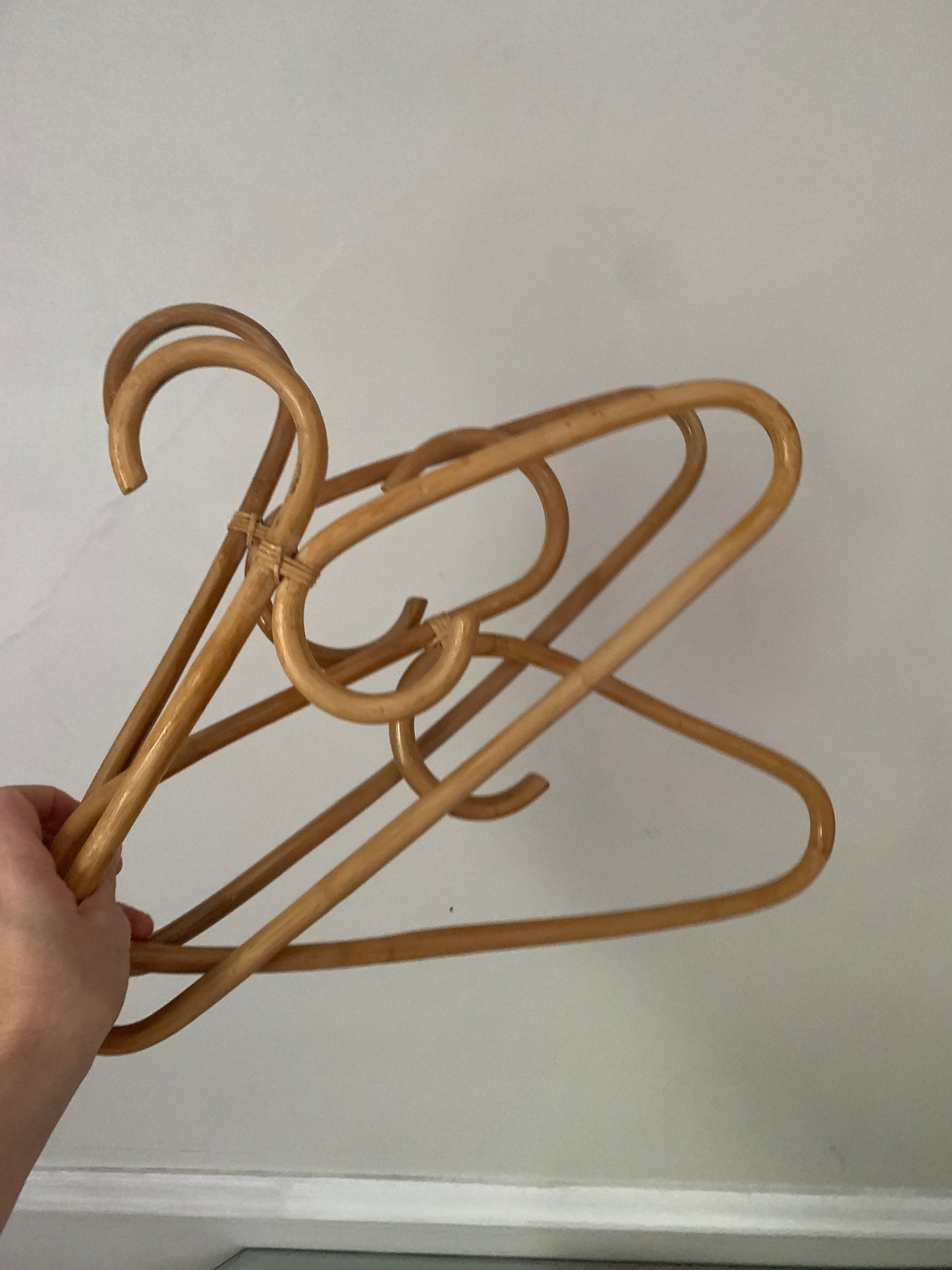Set of 3 Retro Bent Bamboo Hangers