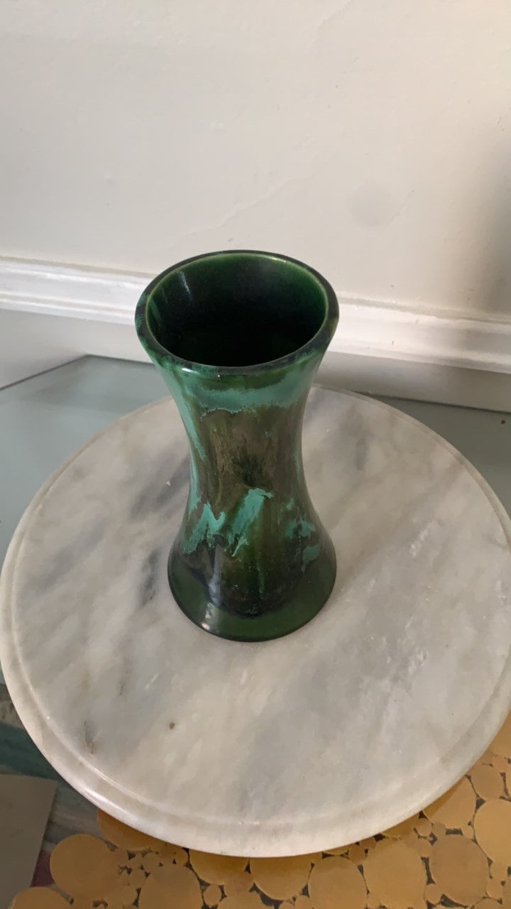 MCM Turquoise Drip Blue Pottery Vase