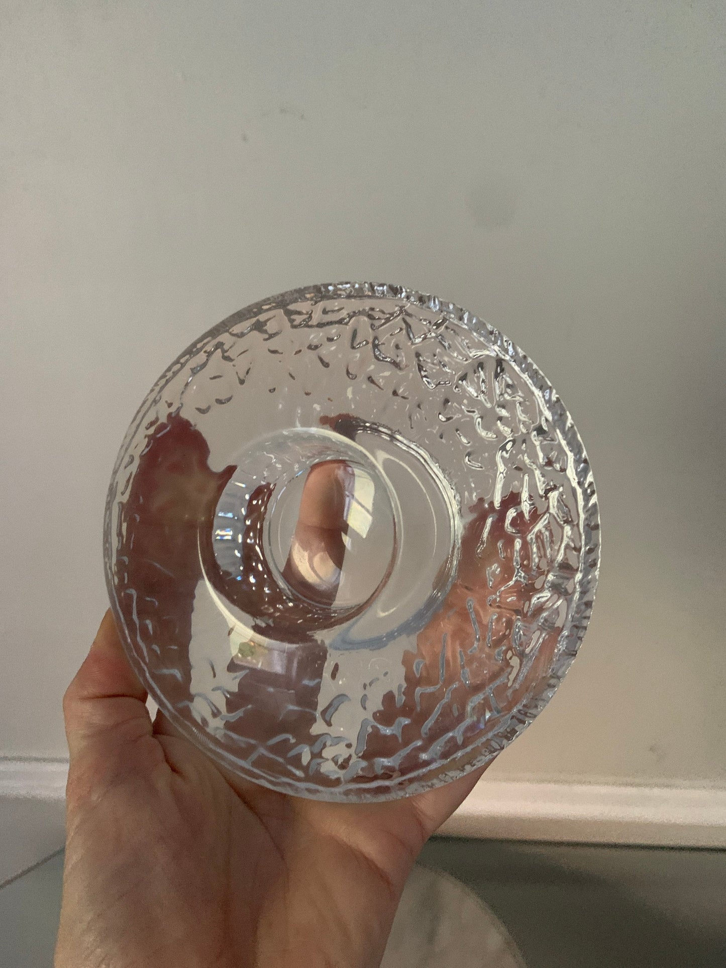 Vintage Clear Orrefors Discus Votive Candle Holder